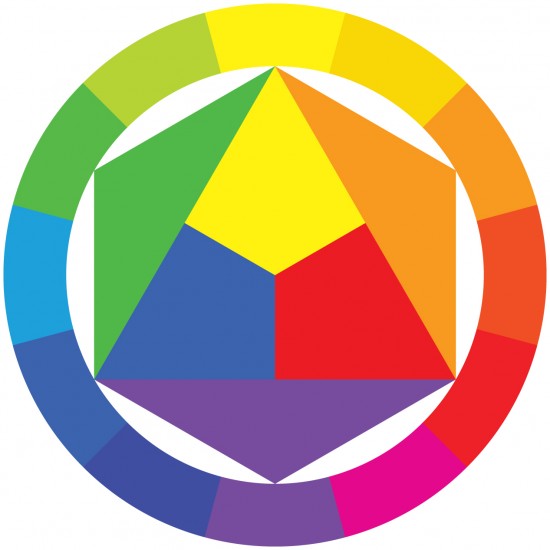 Color wheel showcasing various color combinations and palettes