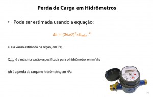 perda de carga e, hidrômetros