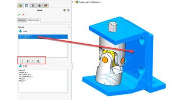 Rascunho misto do SOLIDWORKS Simulation 2020 e malha de alta qualidade