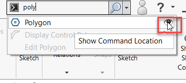 Interface do SOLIDWORKS mostrando pesquisa de comandos e novos recursos disponíveis