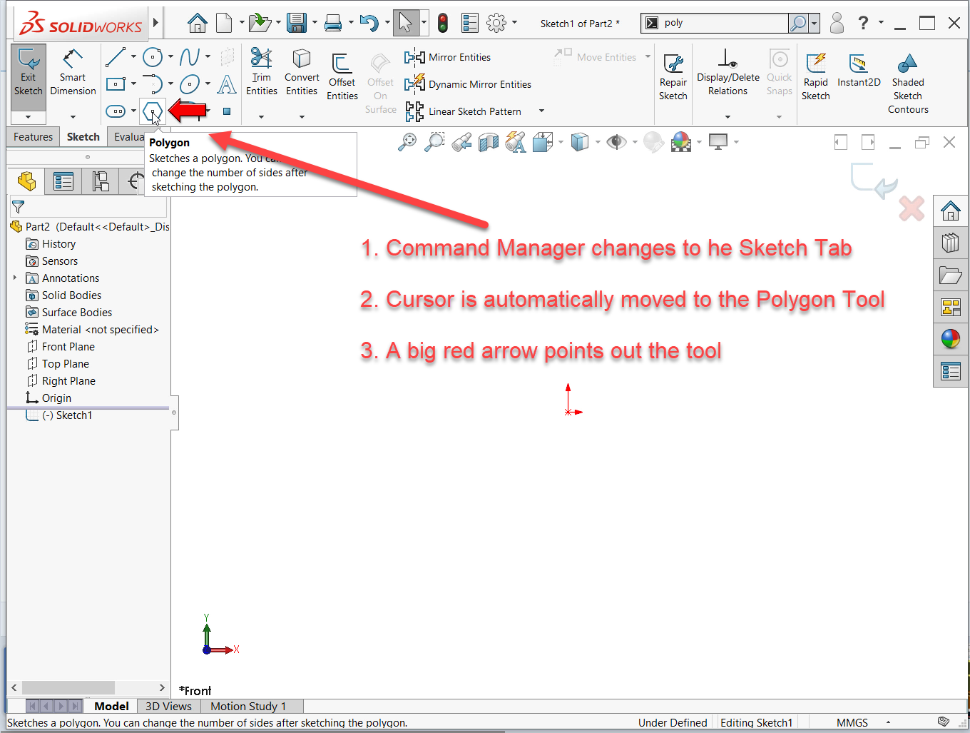 Interface do SOLIDWORKS mostrando pesquisa de comandos e novos recursos