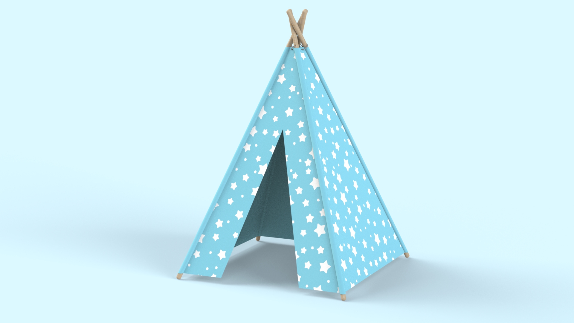 Tenda de lona de madeira modelada em SolidWorks para tutorial avançado