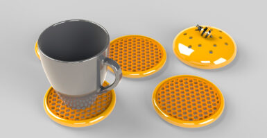 Tutorial SOLIDWORKS: Conjunto de porta-copos de colmeia