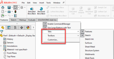 4 melhorias na interface do SOLIDWORKS 2020