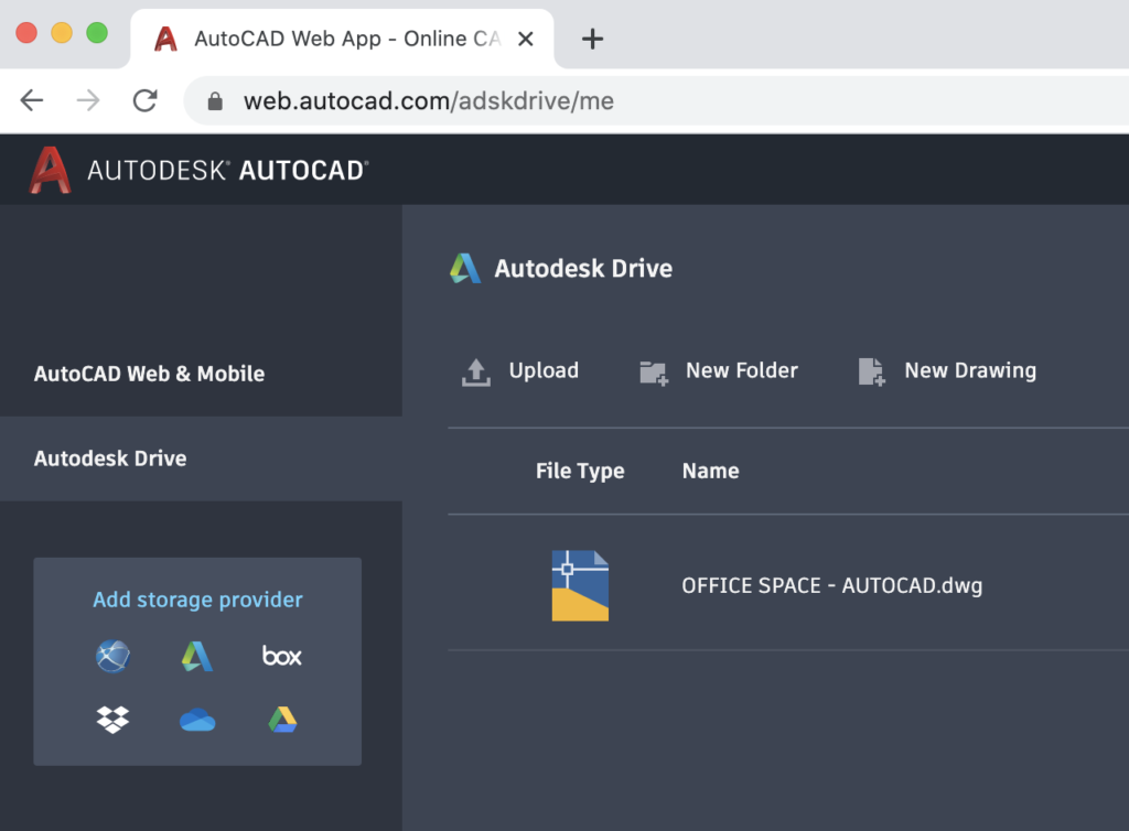 Integração com Autodesk Drive AutoCAD Web App