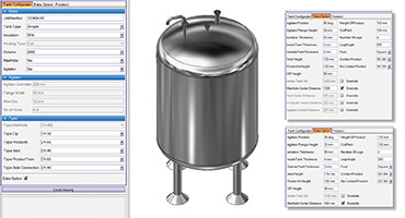 Configuração do produto do tanque