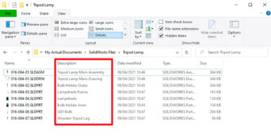 TUTORIAL SolidWorks: Mostrar descrições nas pastas do Windows