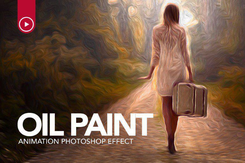 Ação de Photoshop de animação de pintura a óleo