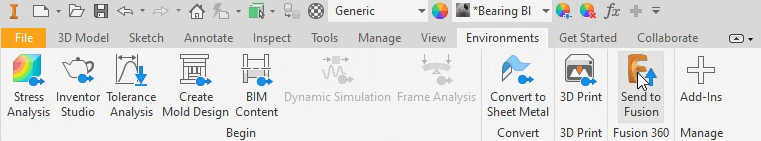 Autodesk Inventor 2022: Enviar para Fusion 360