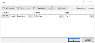 Interface do Excel mostrando como classificar uma lista de dados