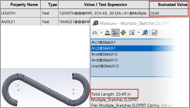 SOLIDWORKS 2021 Cut List Length