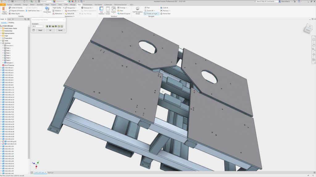 Interface do Autodesk Inventor 2022.2 destacando novas funcionalidades e melhorias