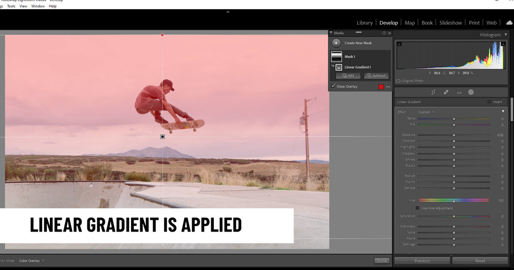 Interface do Lightroom mostrando novas ferramentas de mascaramento em uso