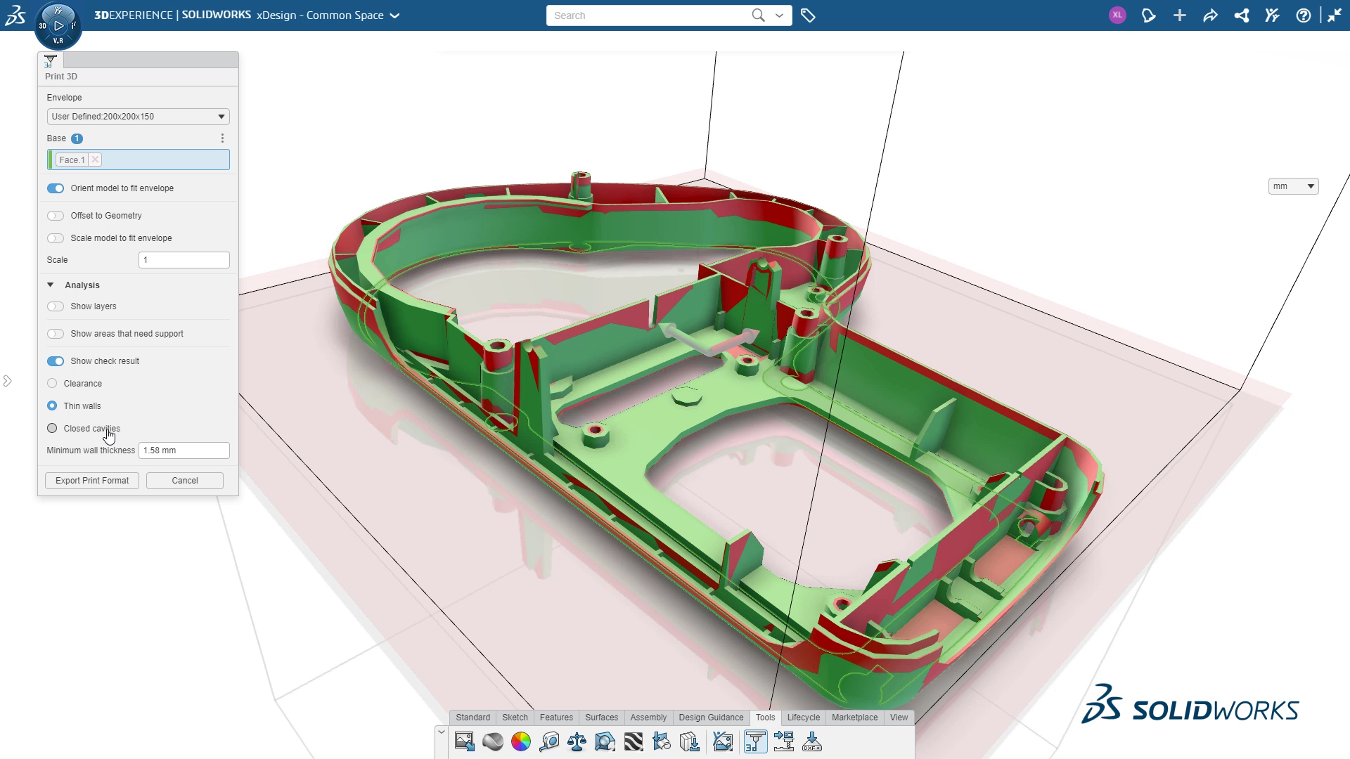 Interface do 3DEXPERIENCE Works mostrando ferramentas de design em uso