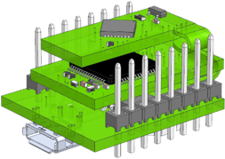 Esta é uma imagem de um PCB rígido-flex interconectado acabado
