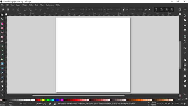 Interface de usuário do Inkscape