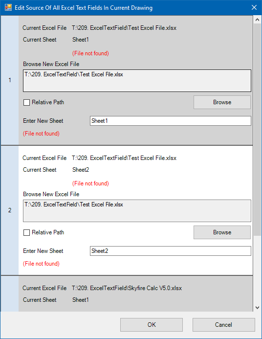 Interface do JTB Excel2TextField para integrar Excel ao AutoCAD