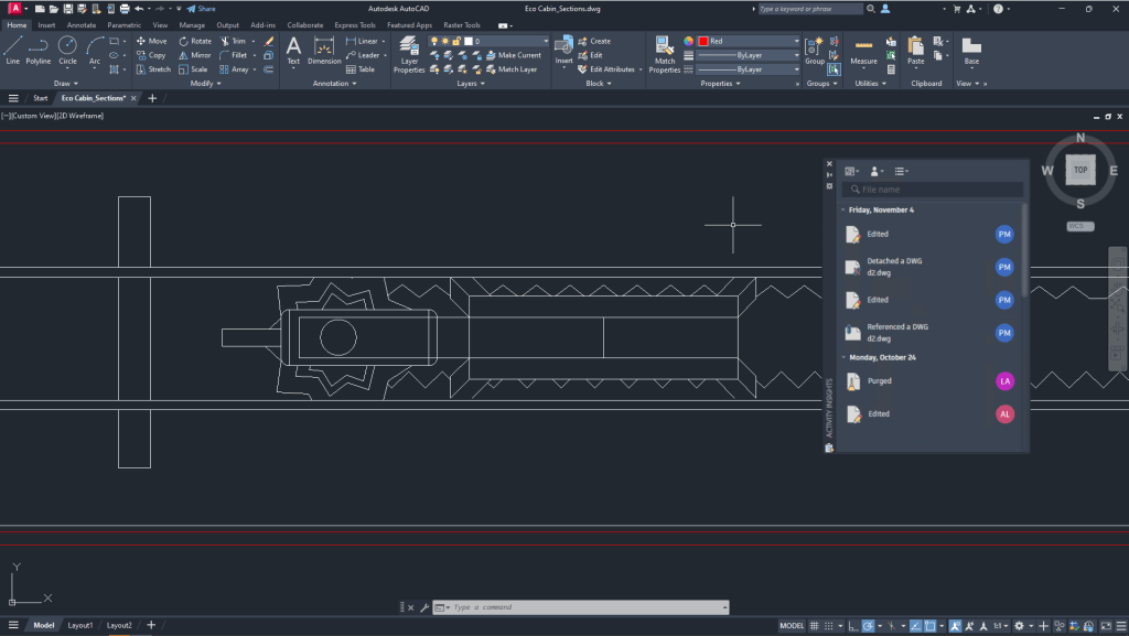 Insights de atividade AutoCAD 2024