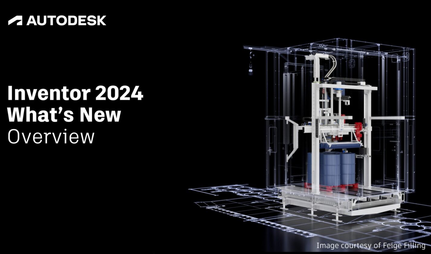 Interface do Autodesk Inventor 2024 destacando novas funcionalidades e melhorias