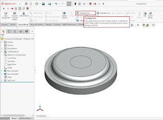 Imagem de uma ferramenta de conformação personalizada no SOLIDWORKS