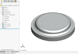 Imagem de uma ferramenta de conformação personalizada no SOLIDWORKS