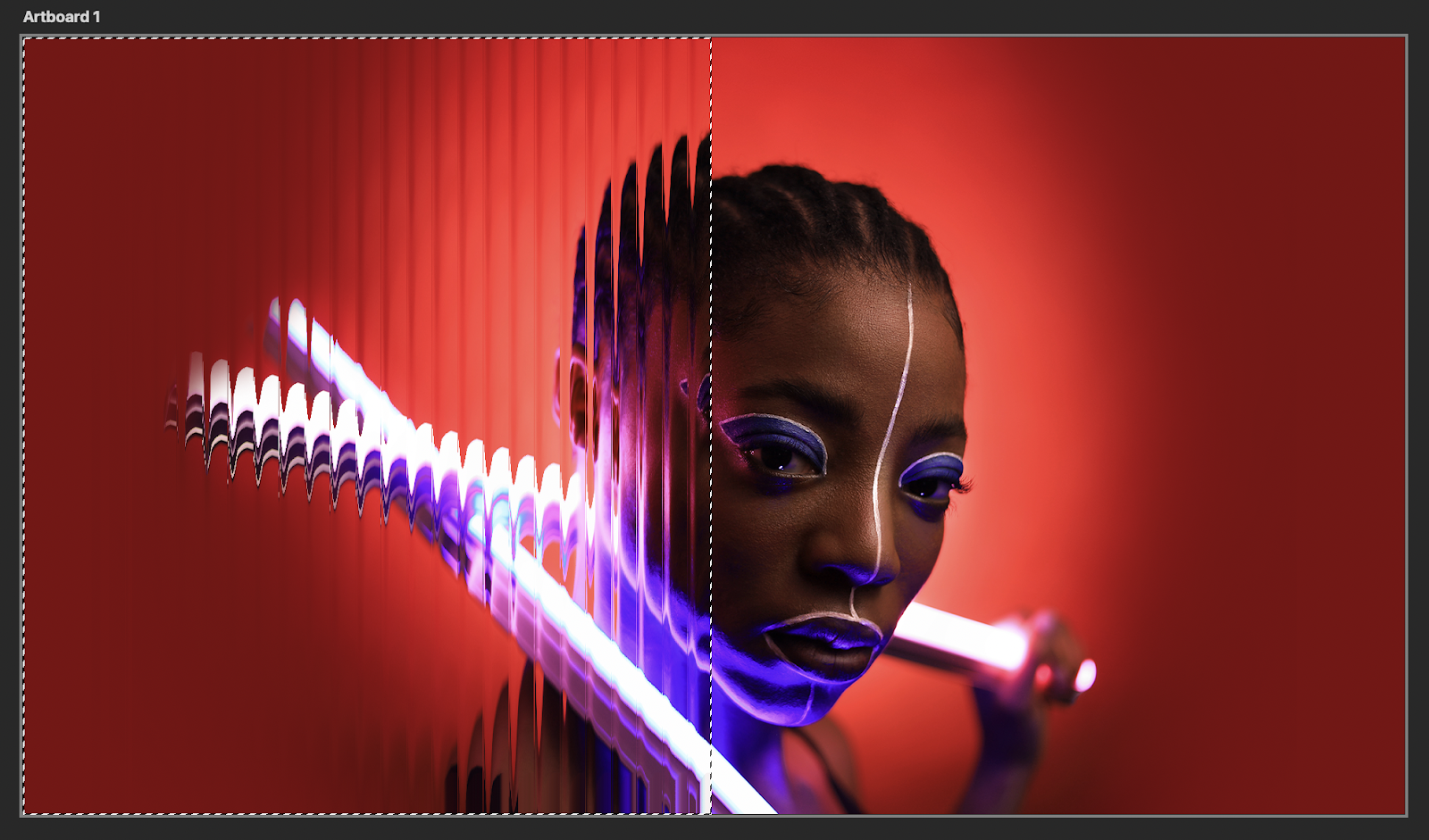 Etapa do tutorial do Photoshop para aprender como criar um efeito de vidro de palheta