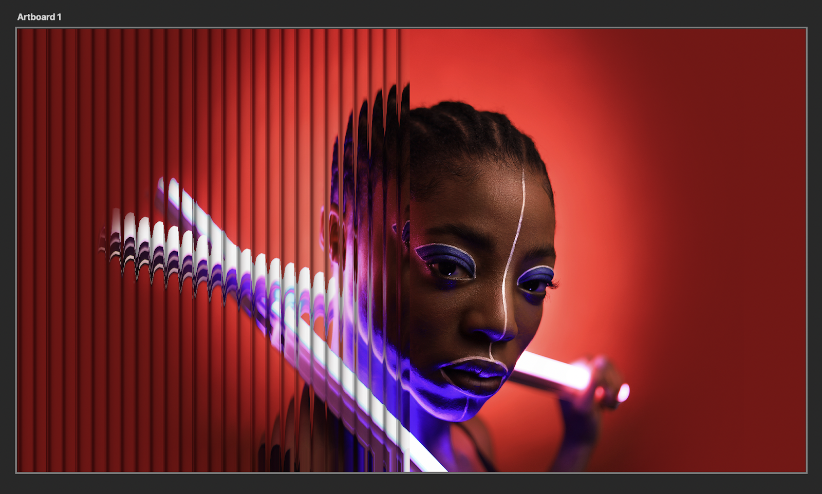 Etapa do tutorial do Photoshop para aprender como criar um efeito de vidro de palheta