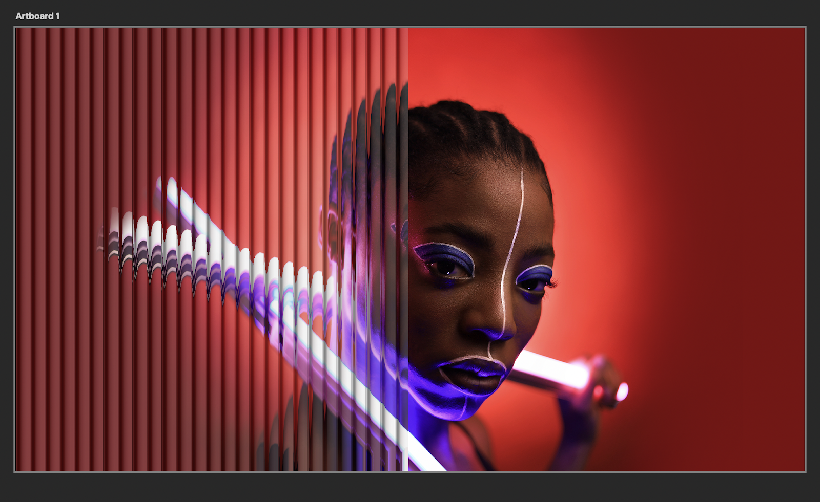 Etapa do tutorial do Photoshop para aprender como criar um efeito de vidro de palheta