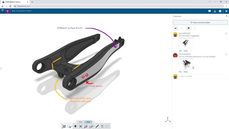 Gráfico ilustrando benefícios do 3DEXPERIENCE Works no SolidWorks