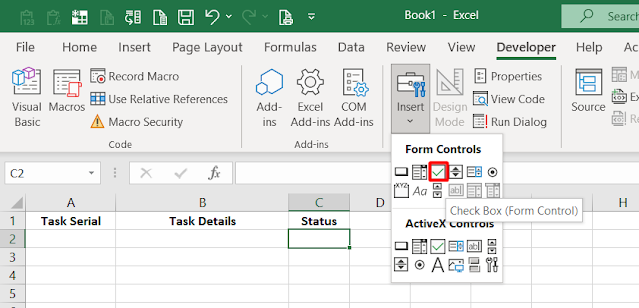 Adicionando uma lista de verificação no Excel