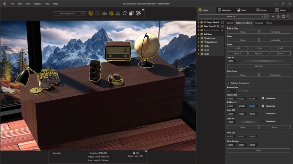 Novas funcionalidades e melhorias no SolidWorks Visualize R2025X FD02