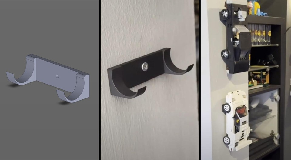 Modelo 3D de suporte de parede personalizado para peças LEGO