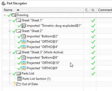 Interface do NX mostrando ferramentas para criar desenhos técnicos detalhados