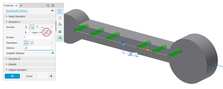 Tutorial sobre dominando padrões no Inventor com edição de recursos
