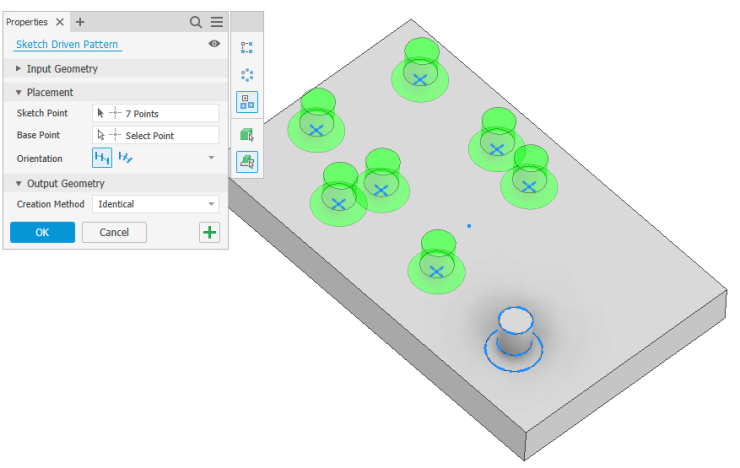 Tutorial sobre edição de recursos no software Inventor com padrões dominantes