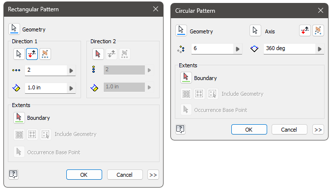 Tutorial sobre edição de recursos no software Inventor e padrões
