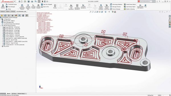 Programação integrada com SOLIDWORKS CAM