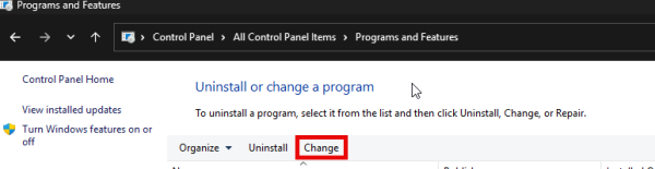 Alterando um programa instalado no Windows