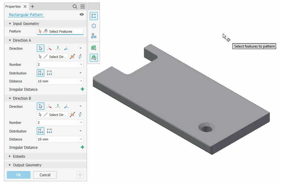 Tutorial sobre edição de recursos no Inventor com padrões dominantes